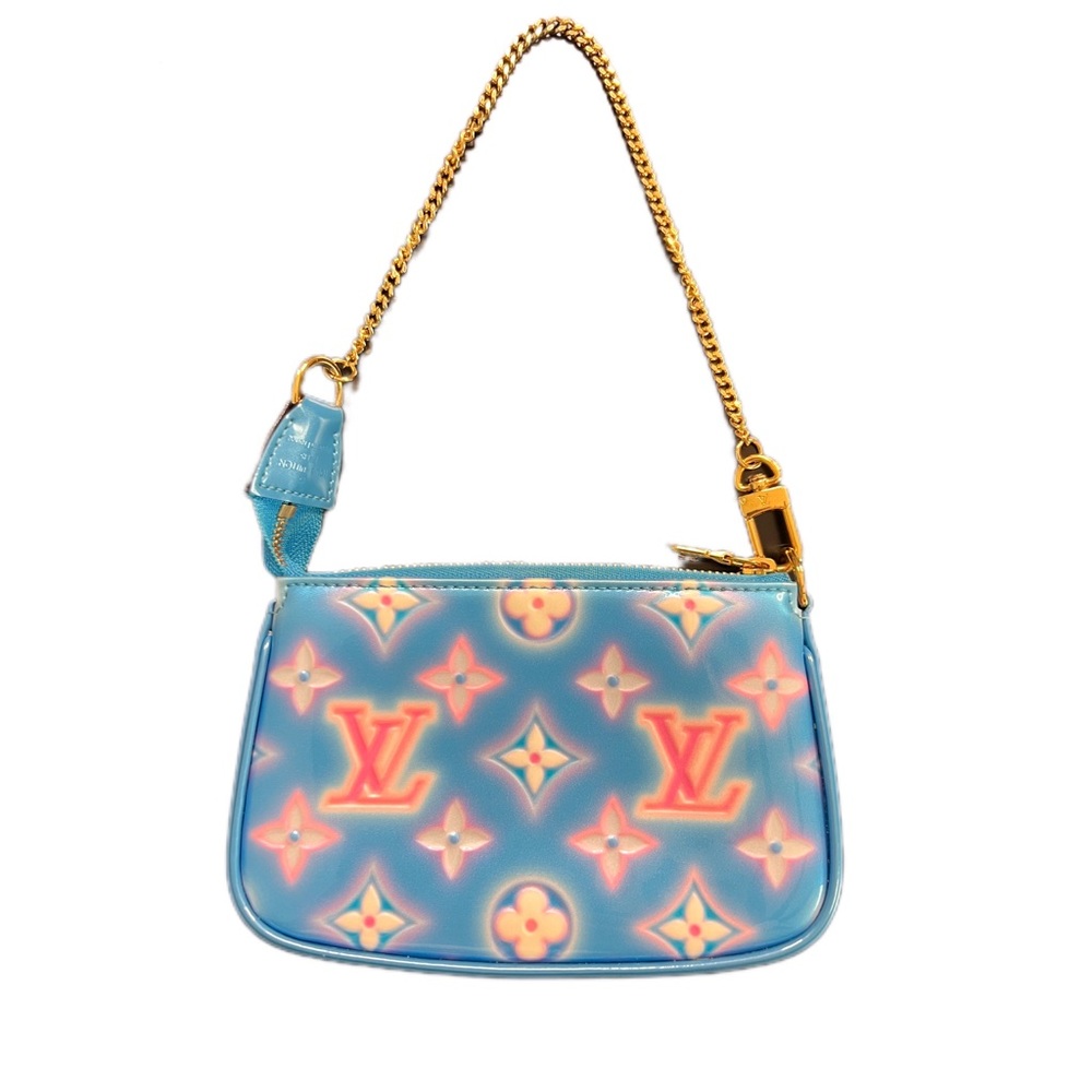 Rare Blue Pink Neon Louis Vuitton LV Pochette limited edition